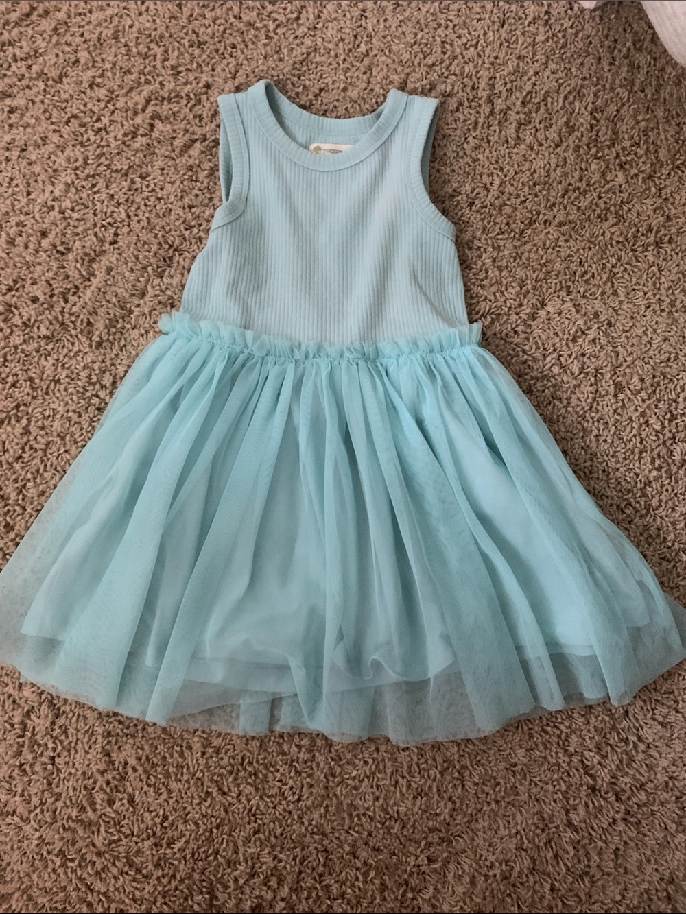 Tucker + Tate Aqua Ribbed Tank Tulle Dress